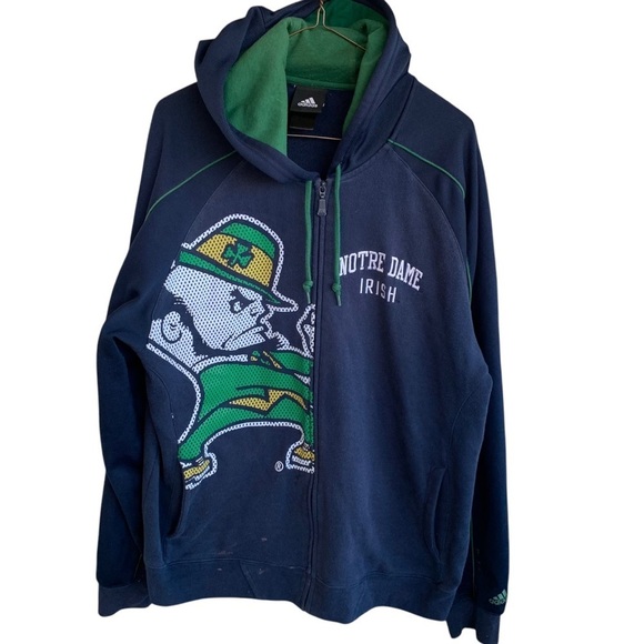 adidas Other - Notre Dame Full Zip Hoodie Sweatshirt Adidas Large
